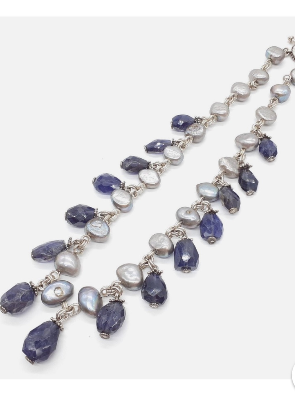Stephen Dweck black pearl amathyst sterling silver Silver Pearl necklace